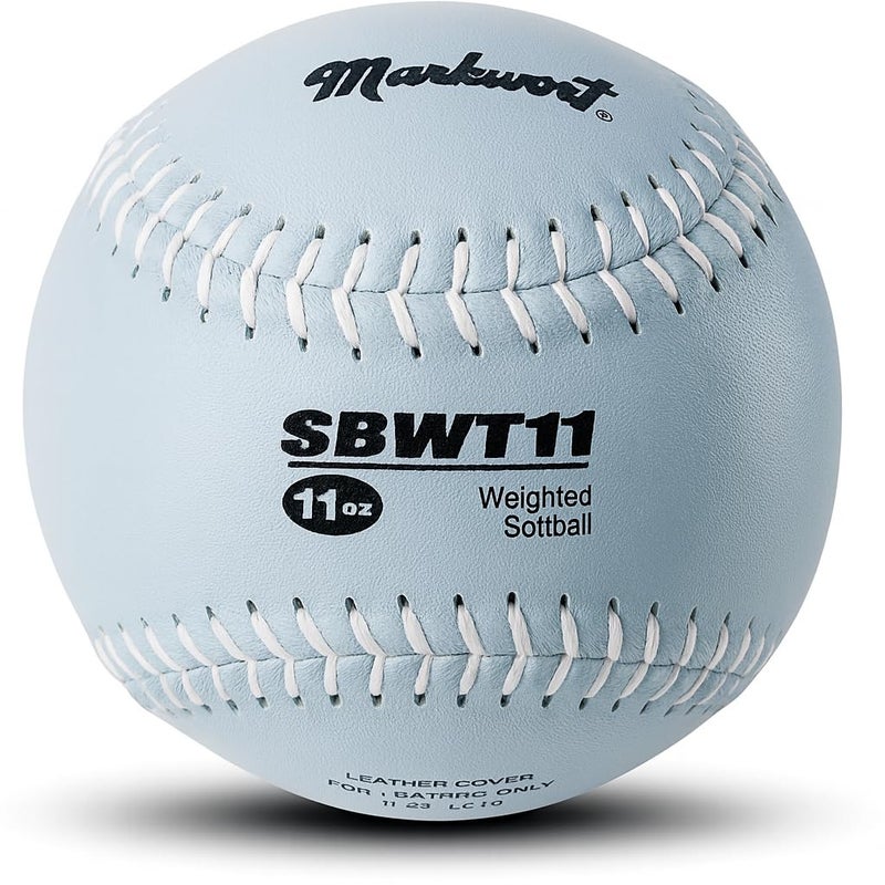 Markwort Weighted 12-Inch Softball-Leather Cover, Grey